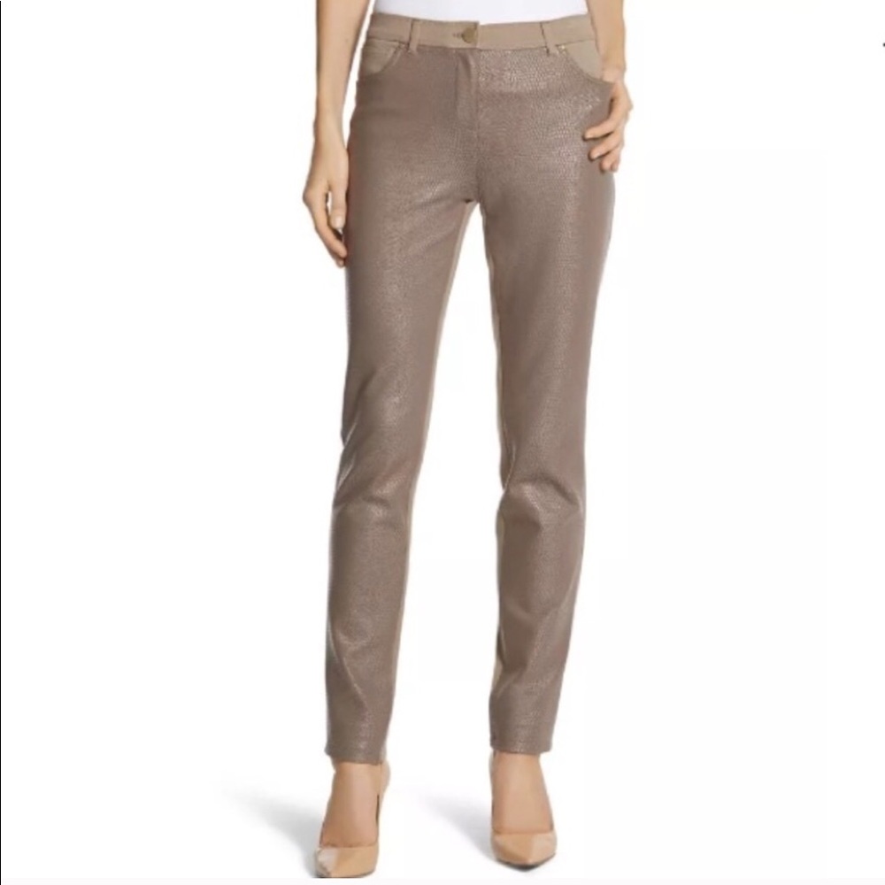 Chico’s Slim Ponte Pants Snakeskin Panel